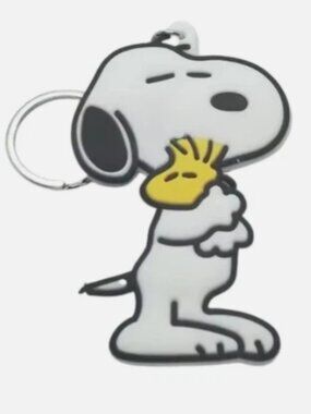 Dog Snoopy Woodstock Purse Key Fob Ring Charm Pendant Car Clip Anime KeyChain